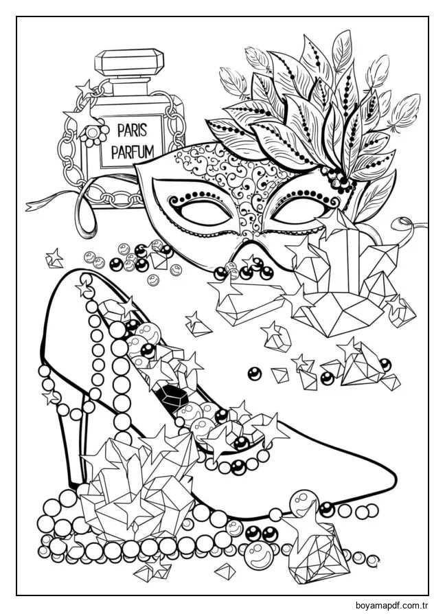 Enfes karnaval partisi seti Boyama Sayfası