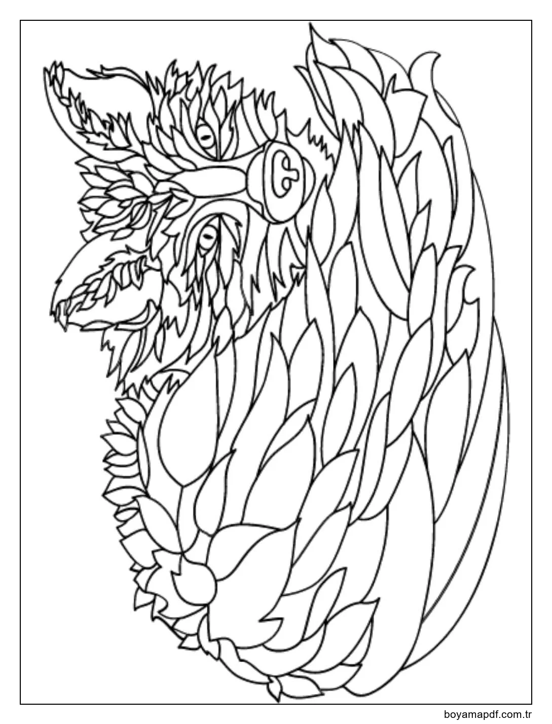 Eşsiz Tilki Boyama Sayfası