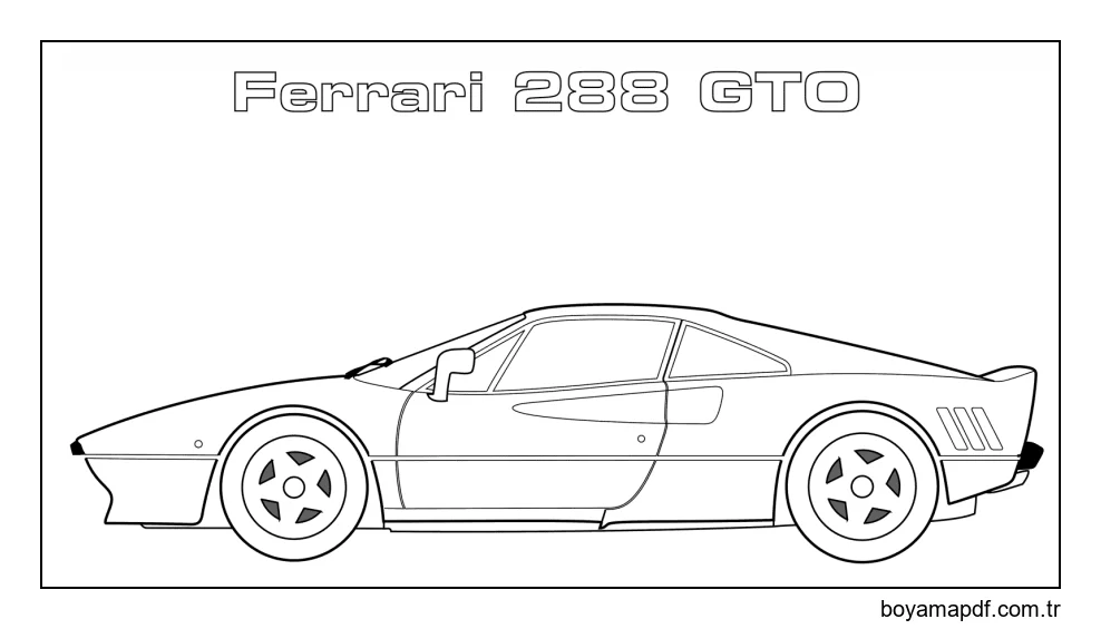 Ferrari 288 GTO Boyama Sayfası
