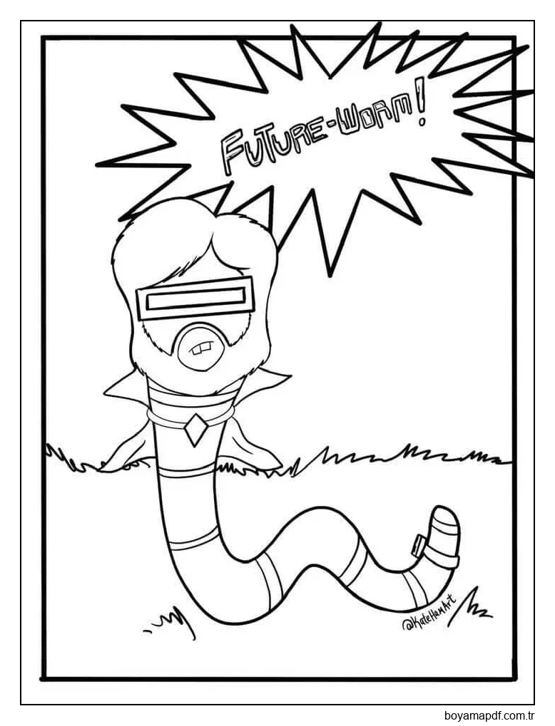 Gelecek Solucanı Boyama Sayfası