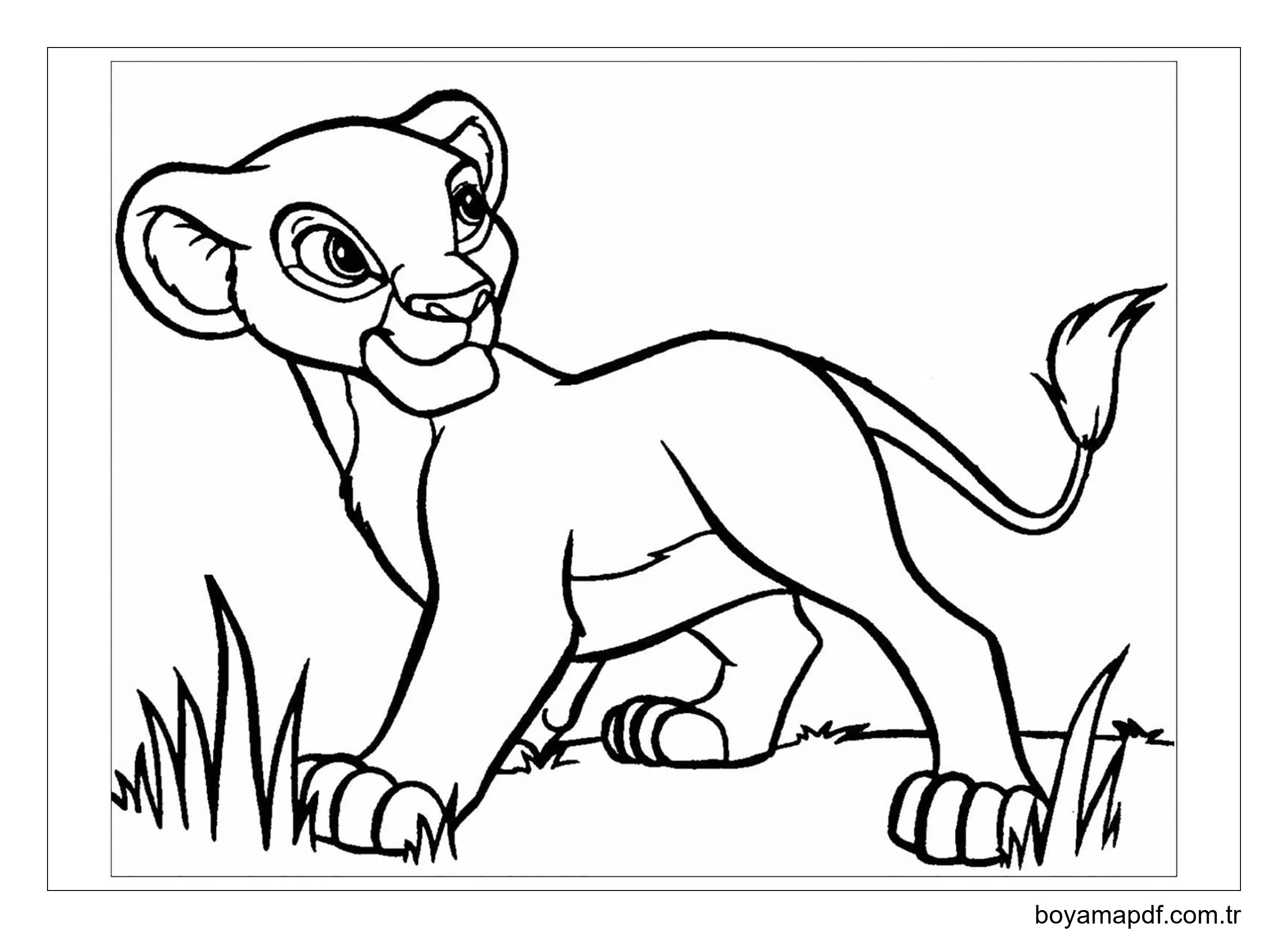 Genç Simba Boyama Sayfası