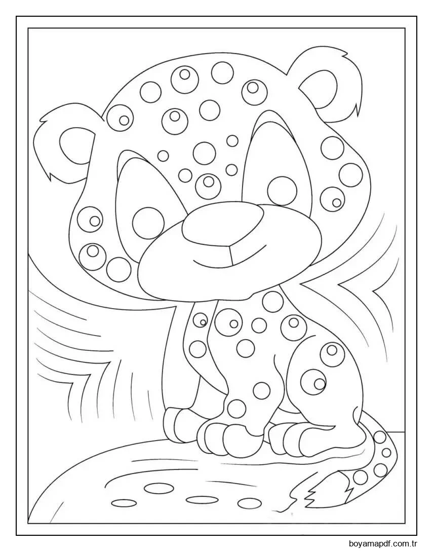 Gülümseyen bebek Jaguar Boyama Sayfası