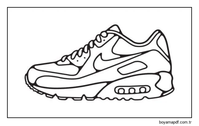 Günlük kullanım için Nike ayakkabı Boyama Sayfası