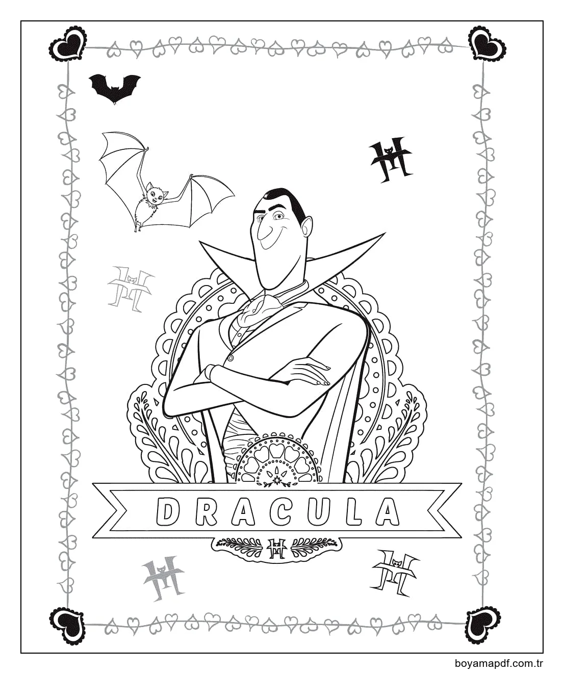 Güzel Drakula Boyama Sayfası