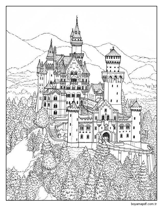 Güzel Kale Boyama Sayfası
