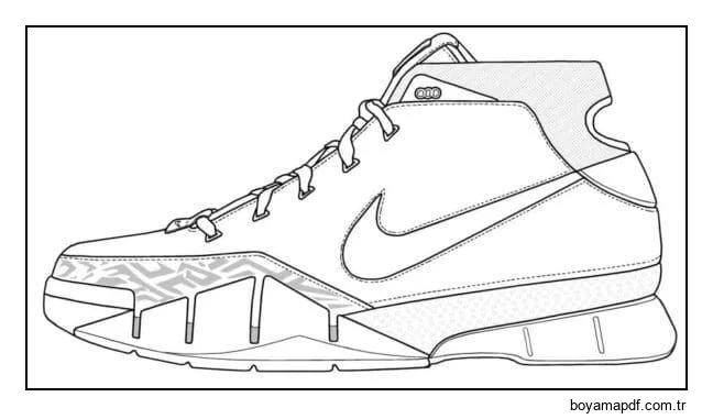 Hafif ama dayanıklı malzemeden yapılmış ayakkabılar Boyama Sayfası