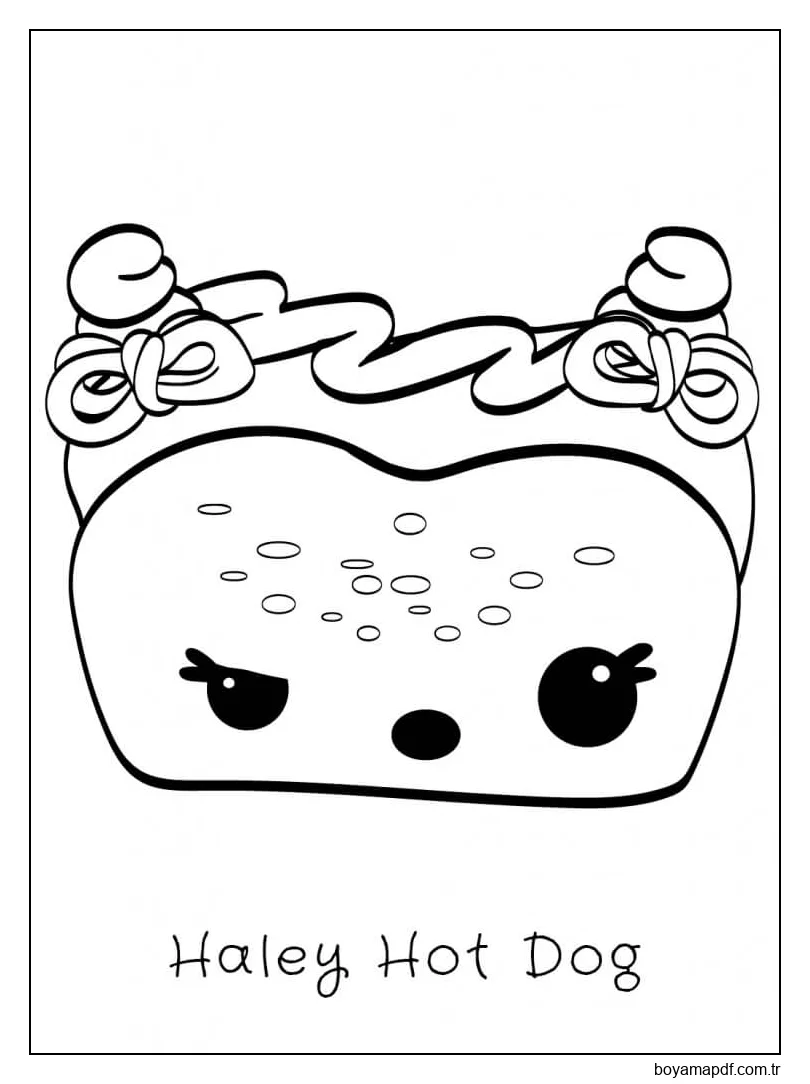 Haley Sosisli Sandviç Boyama Sayfası