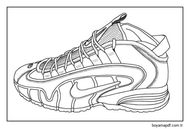 Harika marka Nike ayakkabıları Boyama Sayfası