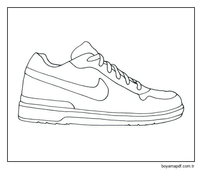 Harika Nike ayakkabı resmi Boyama Sayfası