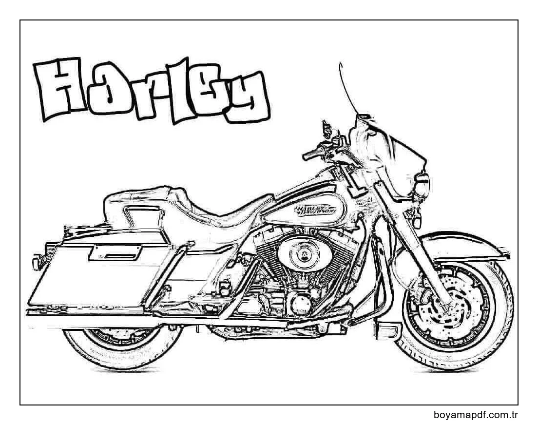 Havalı Motosiklet Boyama Sayfası