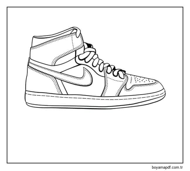 Havalı Nike Jordan 1 Boyama Sayfası