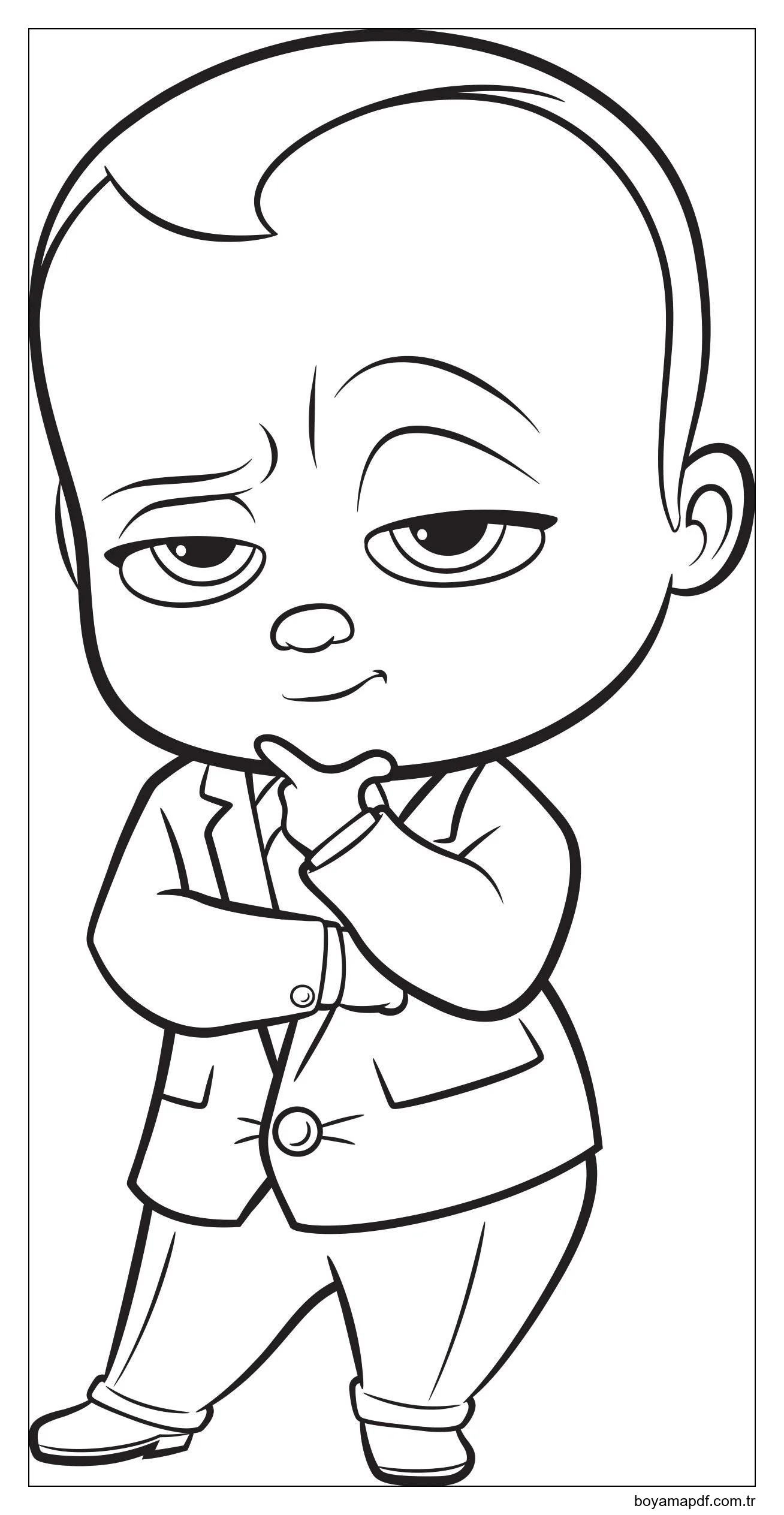 Havalı Patron Bebek Boyama Sayfası