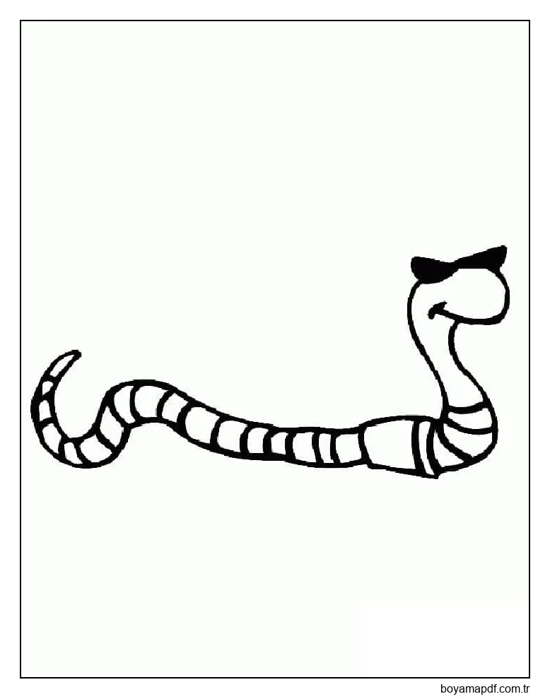 Havalı Solucan Çizimi Boyama Sayfası