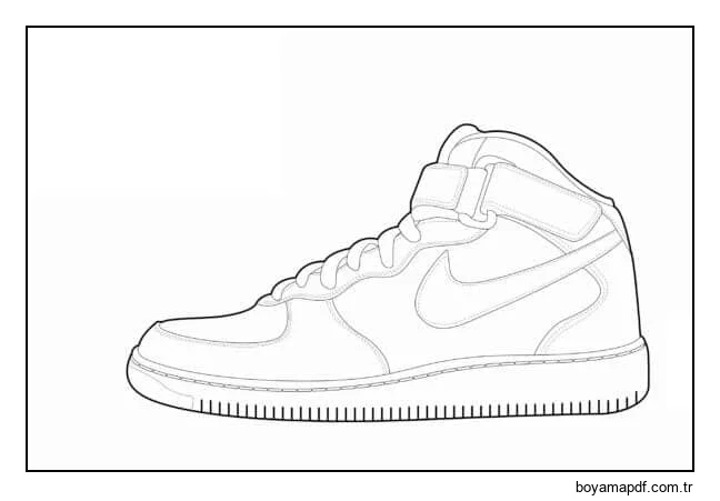 İnanılmaz Nike Air Force 1 Boyama Sayfası