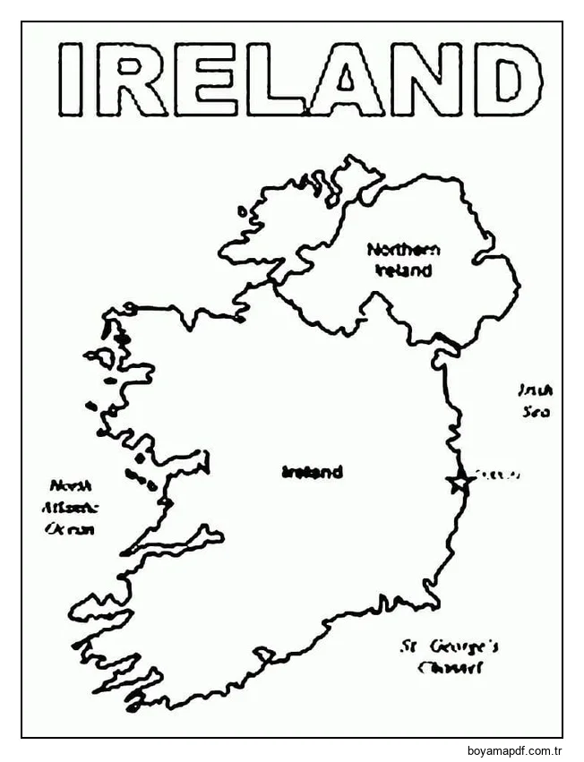 İrlanda Ücretsiz Boyama Sayfası