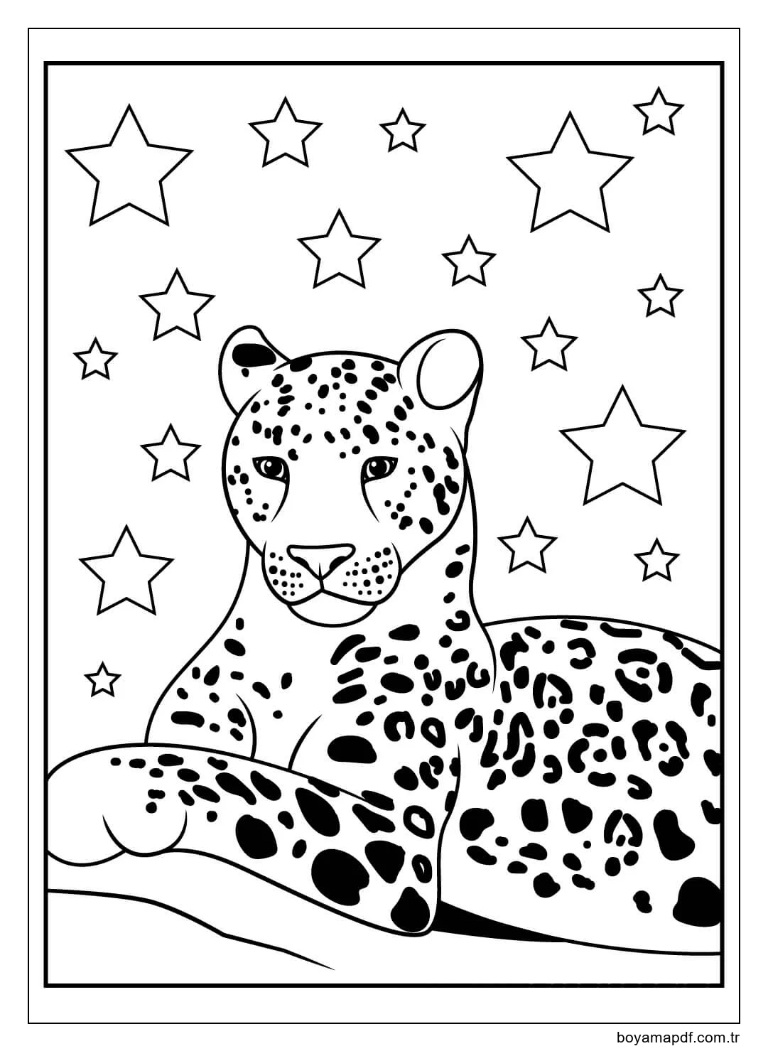 Jaguar ile Yıldız Boyama Sayfası