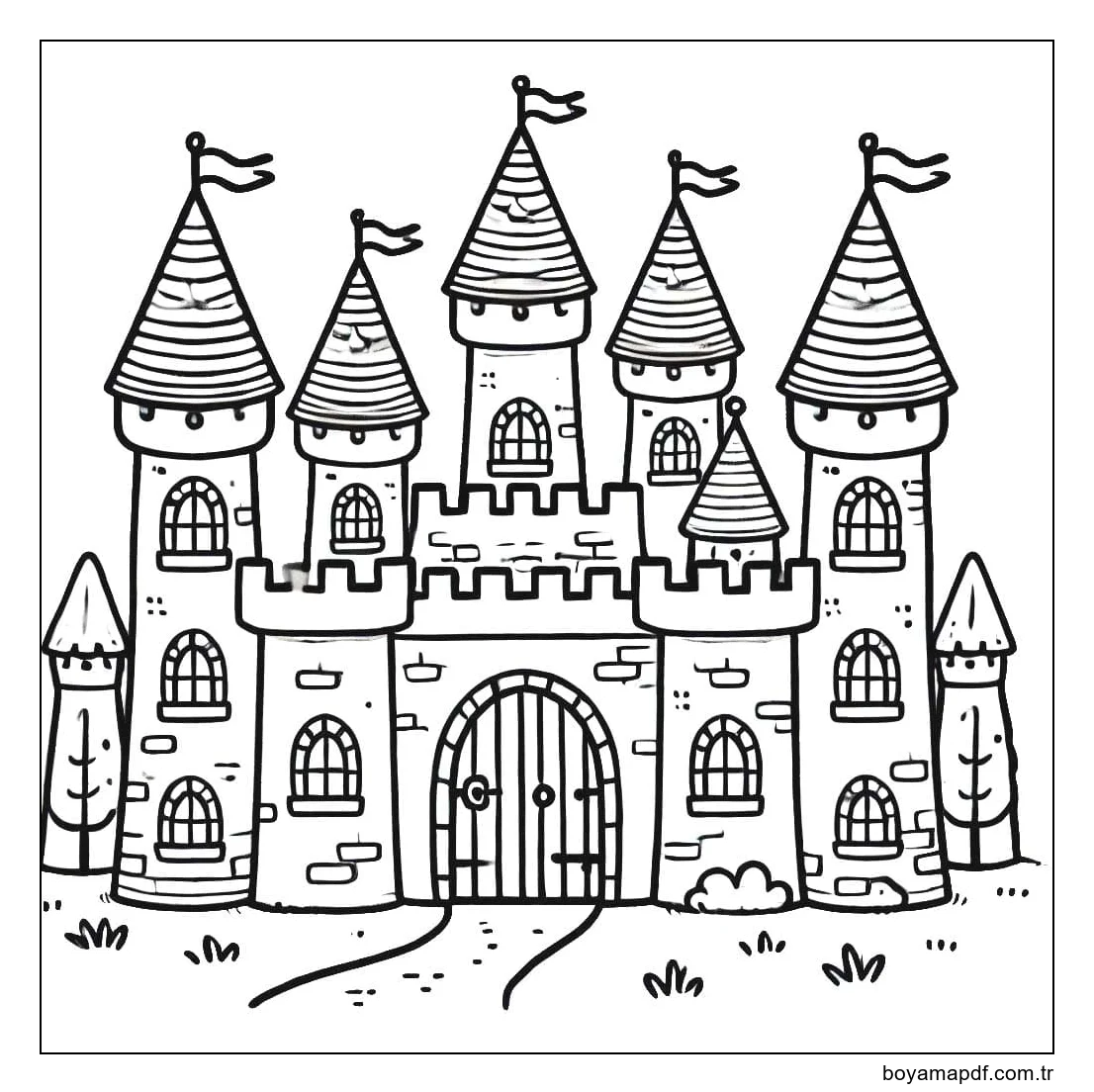 Kale Çizimi 1 Boyama Sayfası