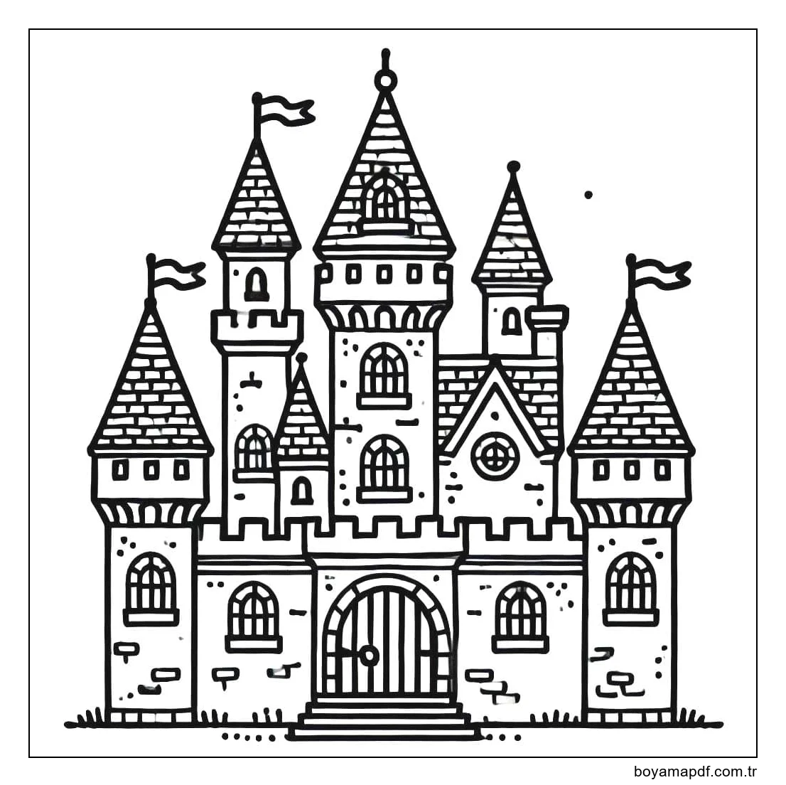 Kale Çizimi 2 Boyama Sayfası