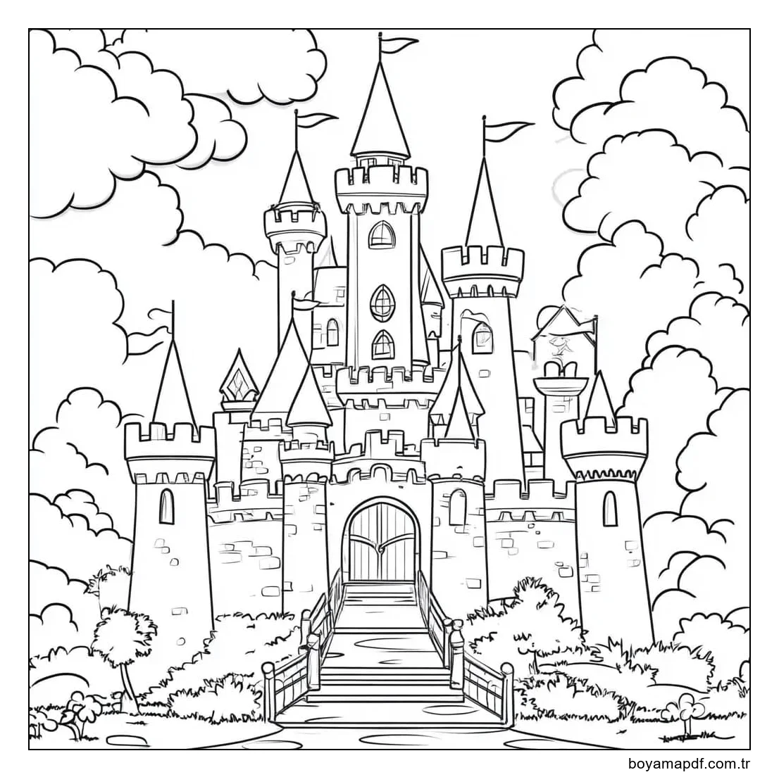 Kale resmi çiz ücretsiz Boyama Sayfası