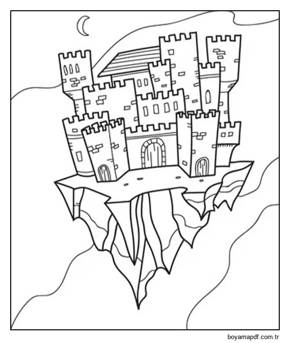 Kale Uçan Boyama Sayfası