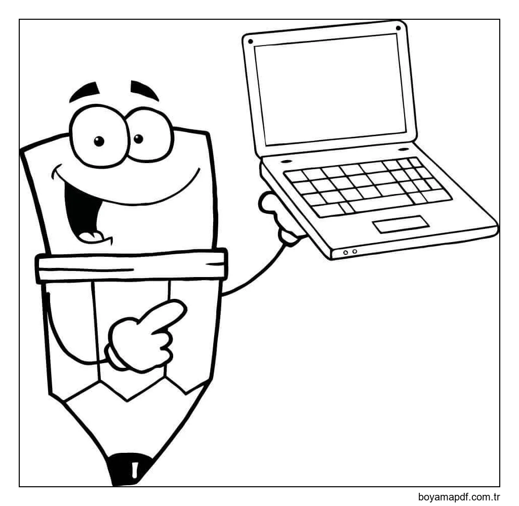 Kalem, Tutma, Dizüstü Bilgisayar Boyama Sayfası
