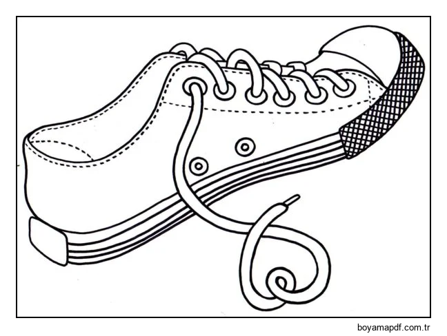 Kanvas ayakkabılar Boyama Sayfası