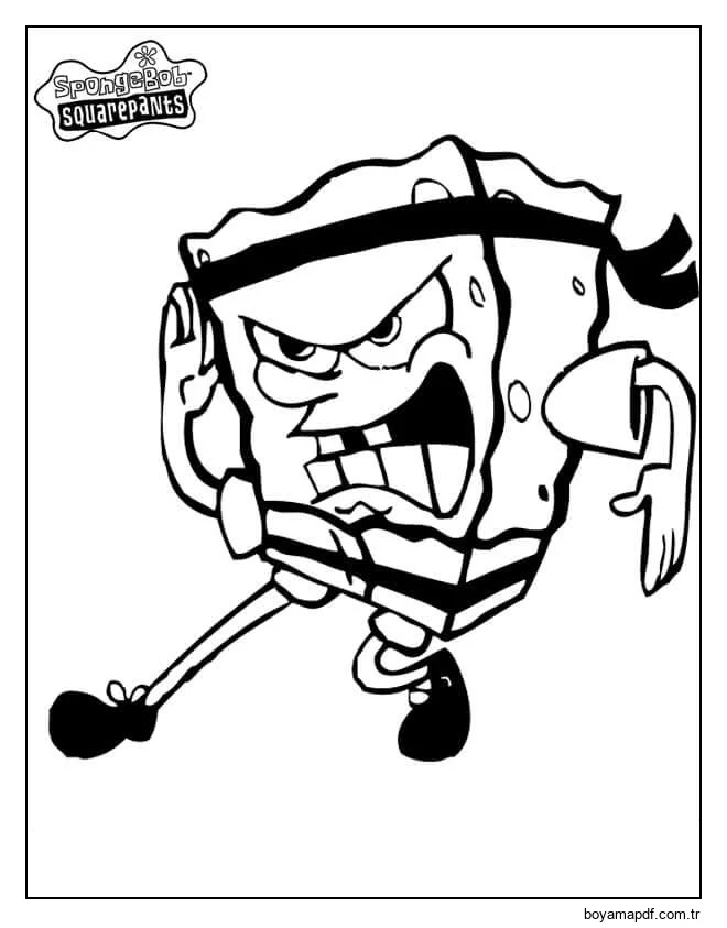 Karate ile Sünger bob Boyama Sayfası