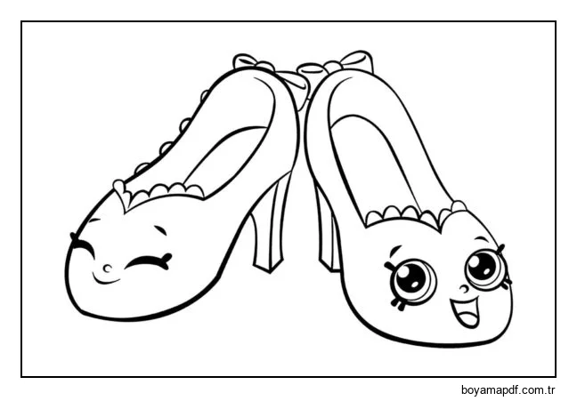 Karikatür Ayakkabı Boyama Sayfası