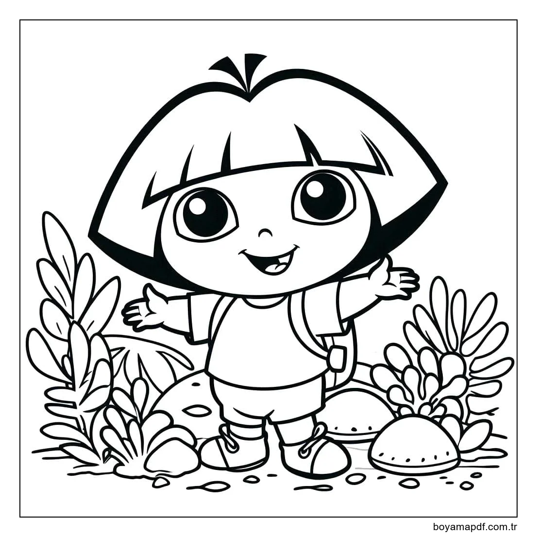 Kaşif Dora eğlencesi Boyama Sayfası