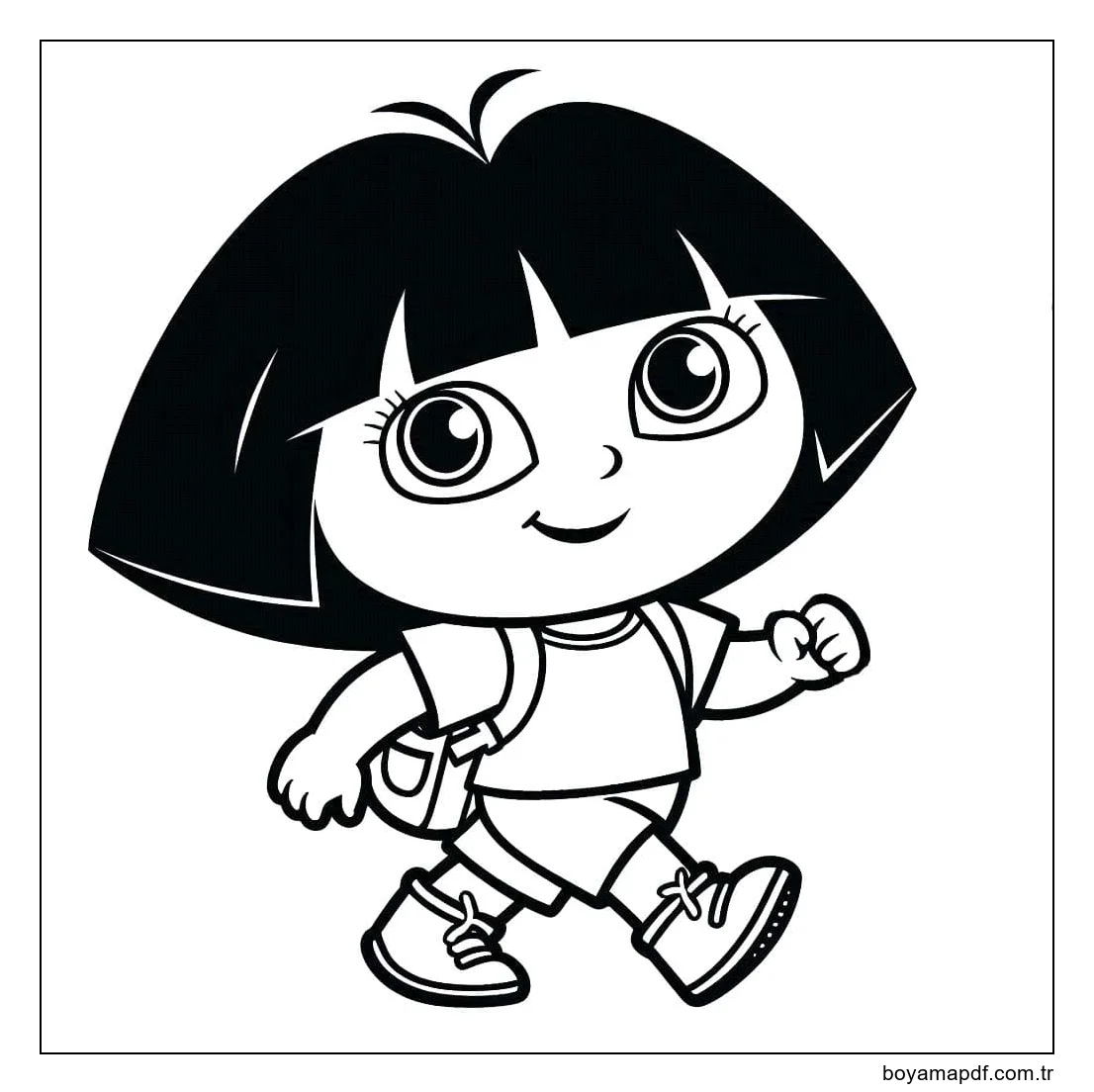 Kaşif Dora mutlu Boyama Sayfası