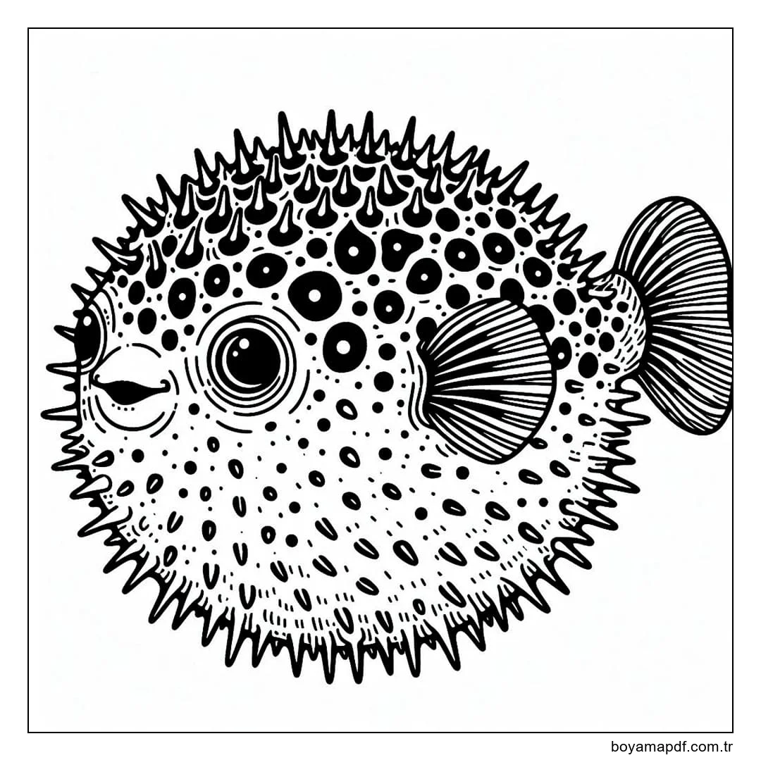 Kirpi balığı Boyama Sayfası