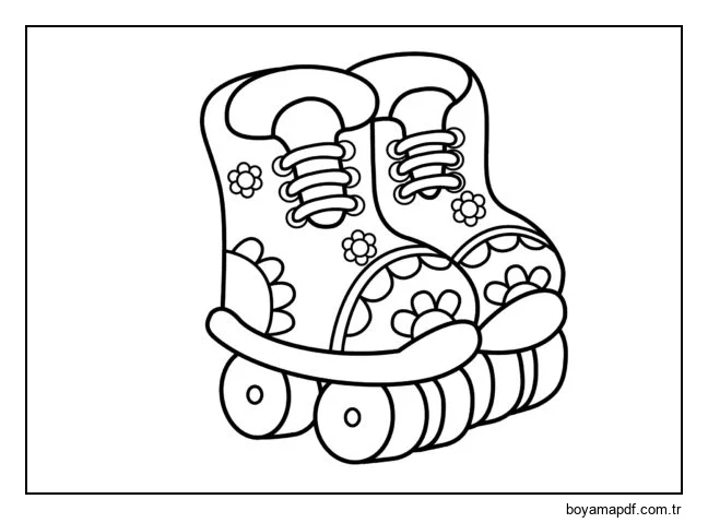 Kızlar için paten Boyama Sayfası