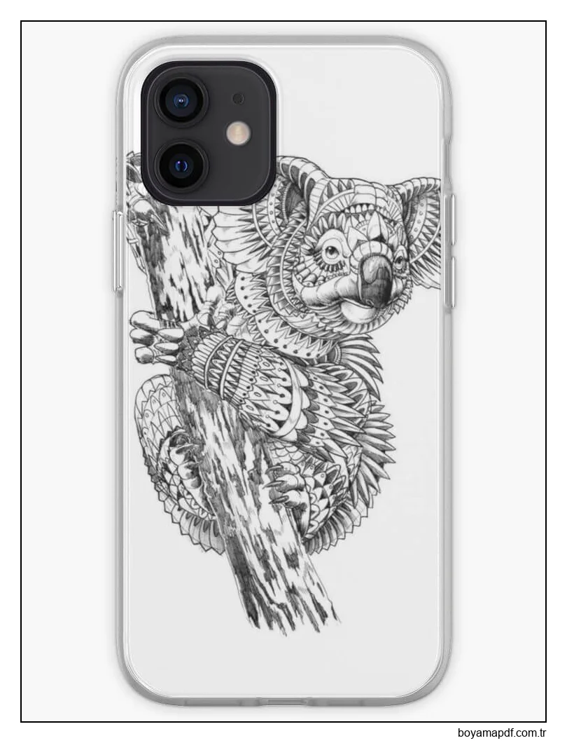 Koala Telefon Kılıfı Boyama Sayfası