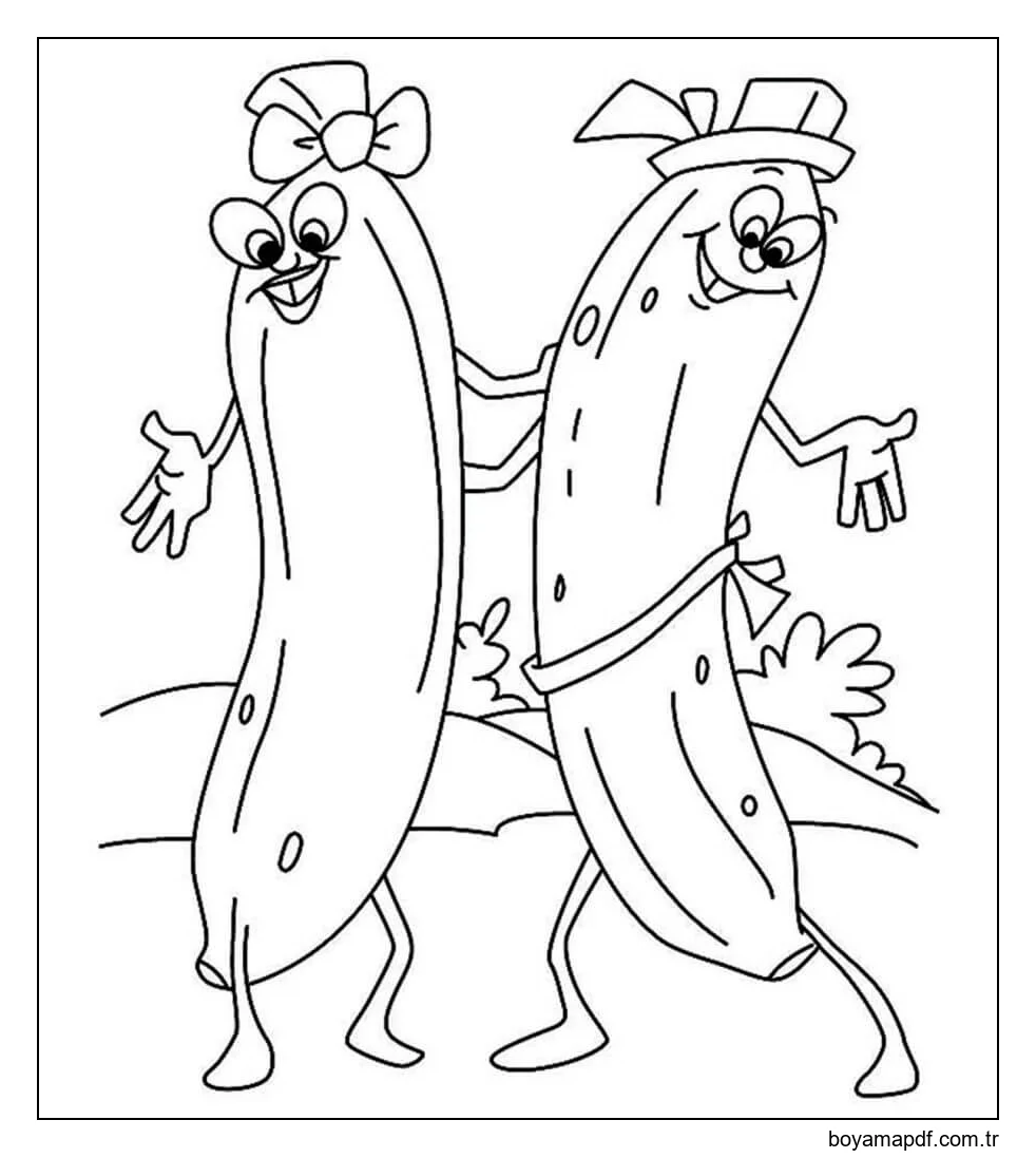 Komik Iki Muz Boyama Sayfası