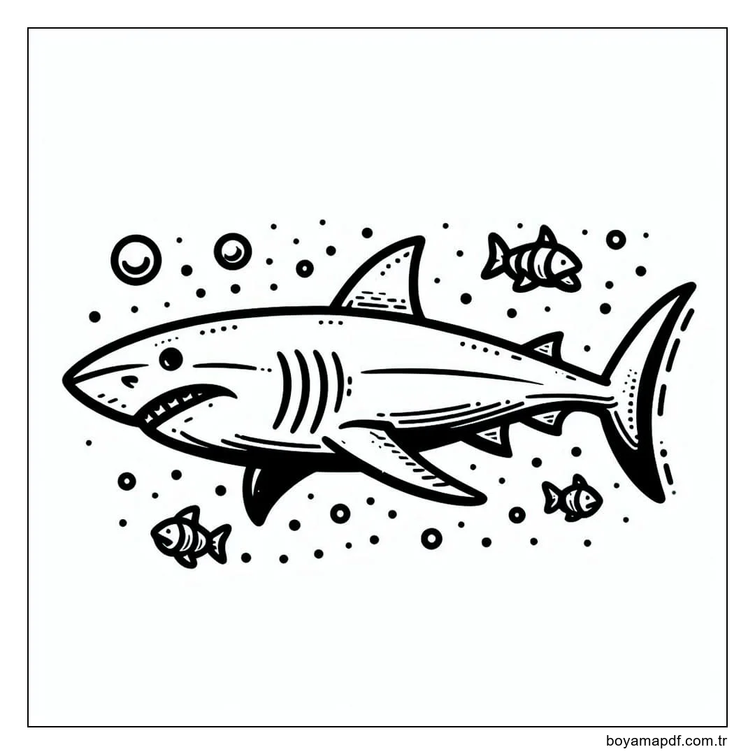 Köpekbalığı taslağı Boyama Sayfası