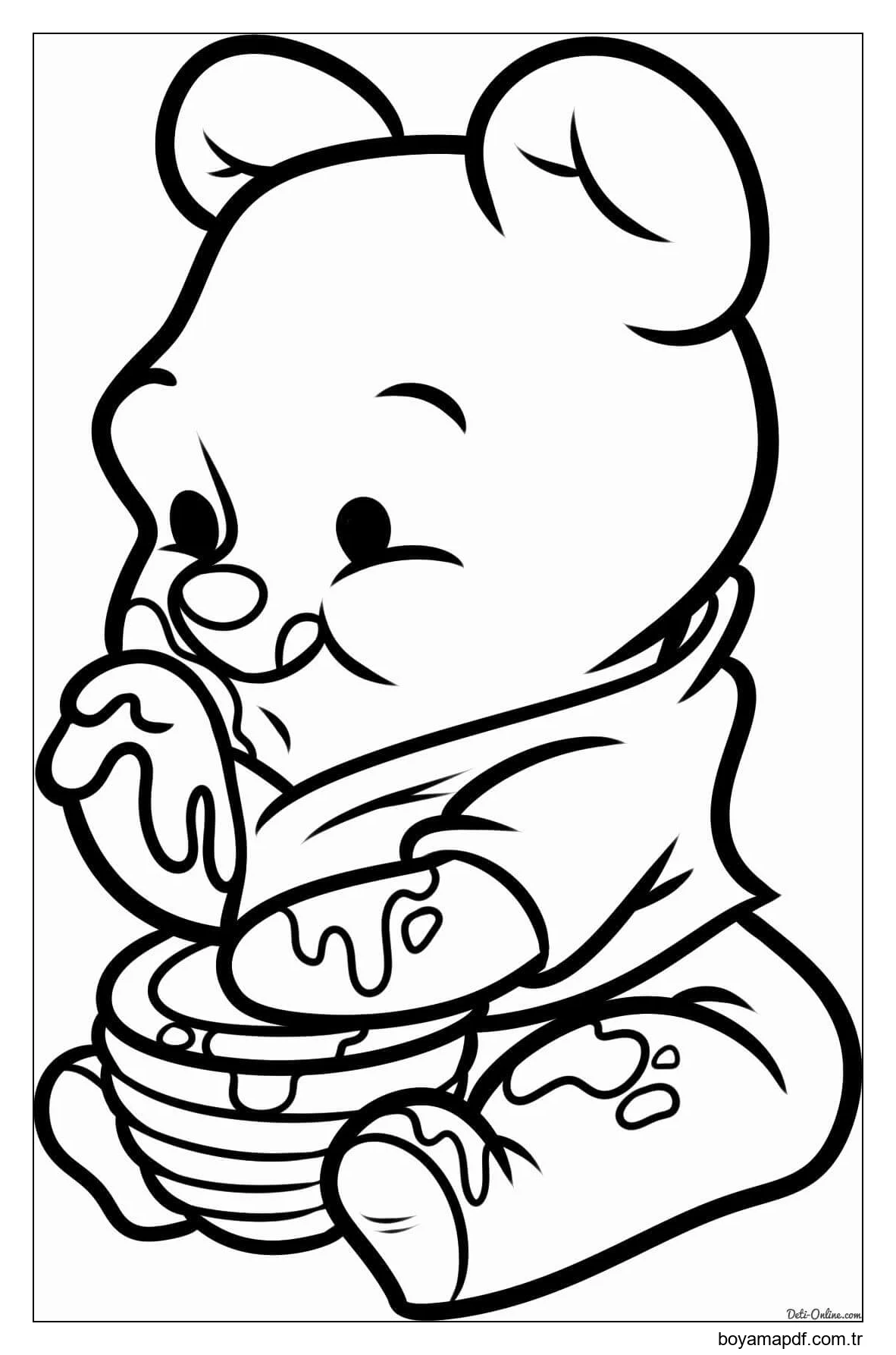 Küçük Ayı Kawaii Boyama Sayfası