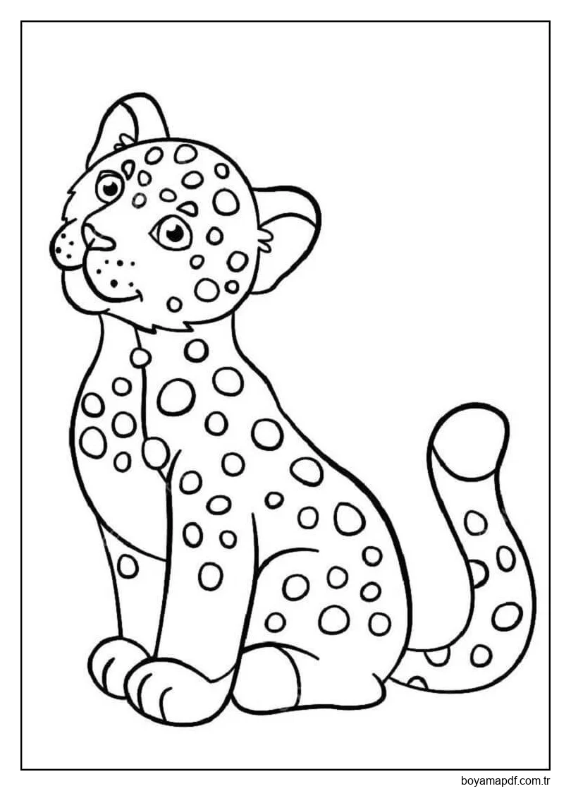 Küçük Jaguar Oturuyor Boyama Sayfası