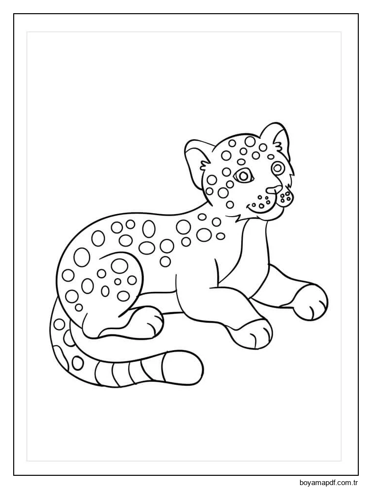 Küçük Jaguar Uzanmış Boyama Sayfası