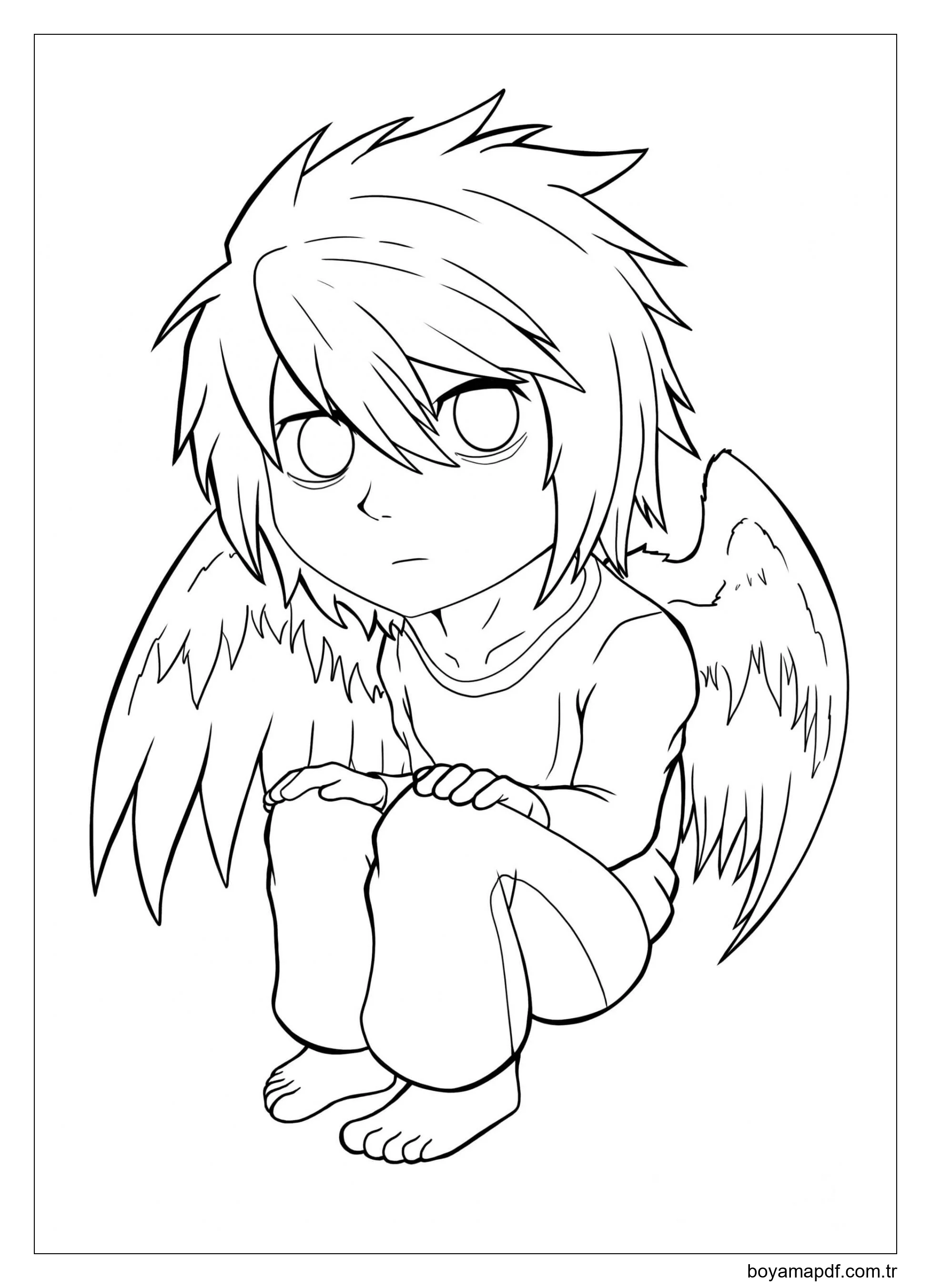 L Lawliet Oturma Boyama Sayfası