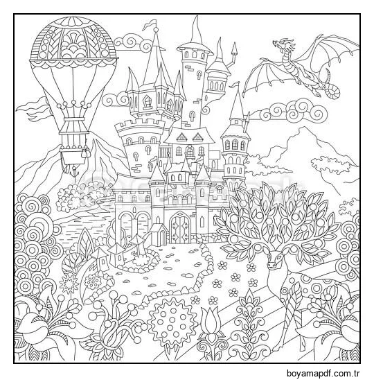 Masal Kalesi 1 Boyama Sayfası