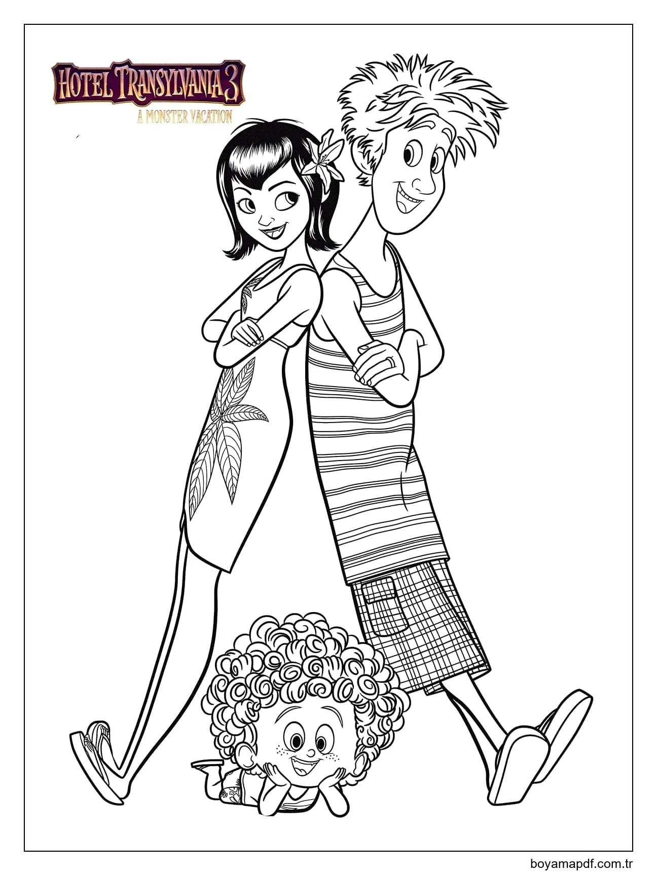 Maviş Aile Boyama Sayfası