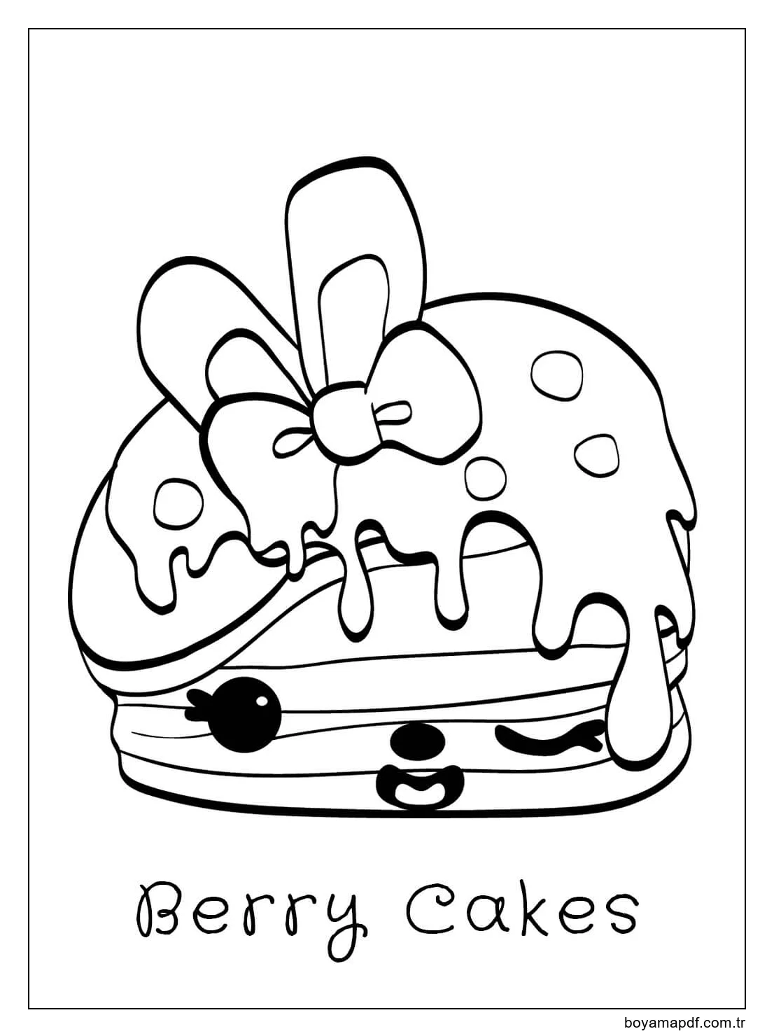 Meyveli Kekler Boyama Sayfası