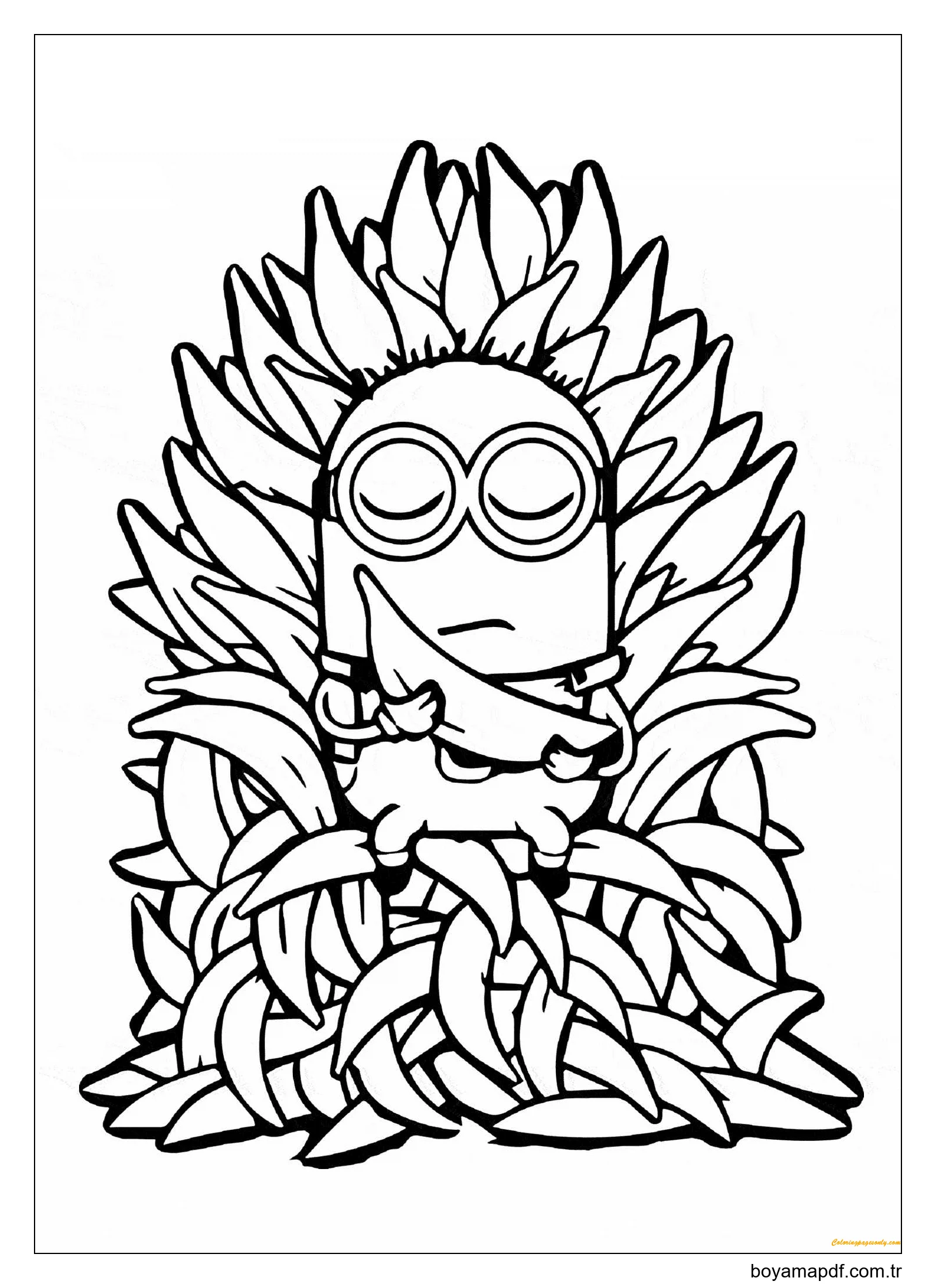 Minion e Muitas Bananas Boyama Sayfası