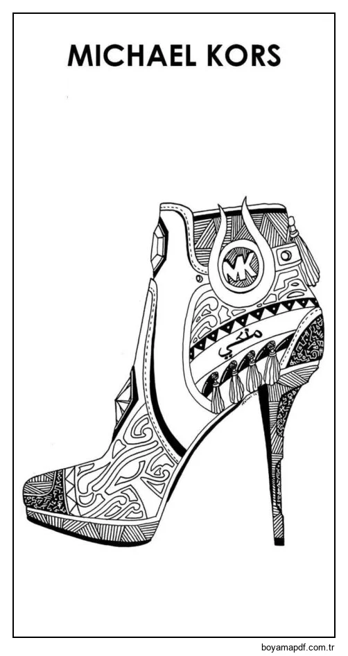 Modaya uygun tasarımcı botları. Boyama Sayfası