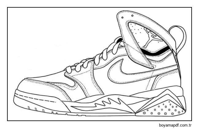 Modern Nike ayakkabı stili Boyama Sayfası