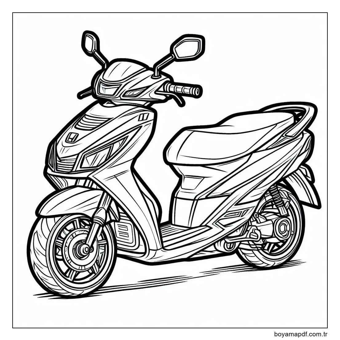Motocross Çok Kolay Boyama Sayfası