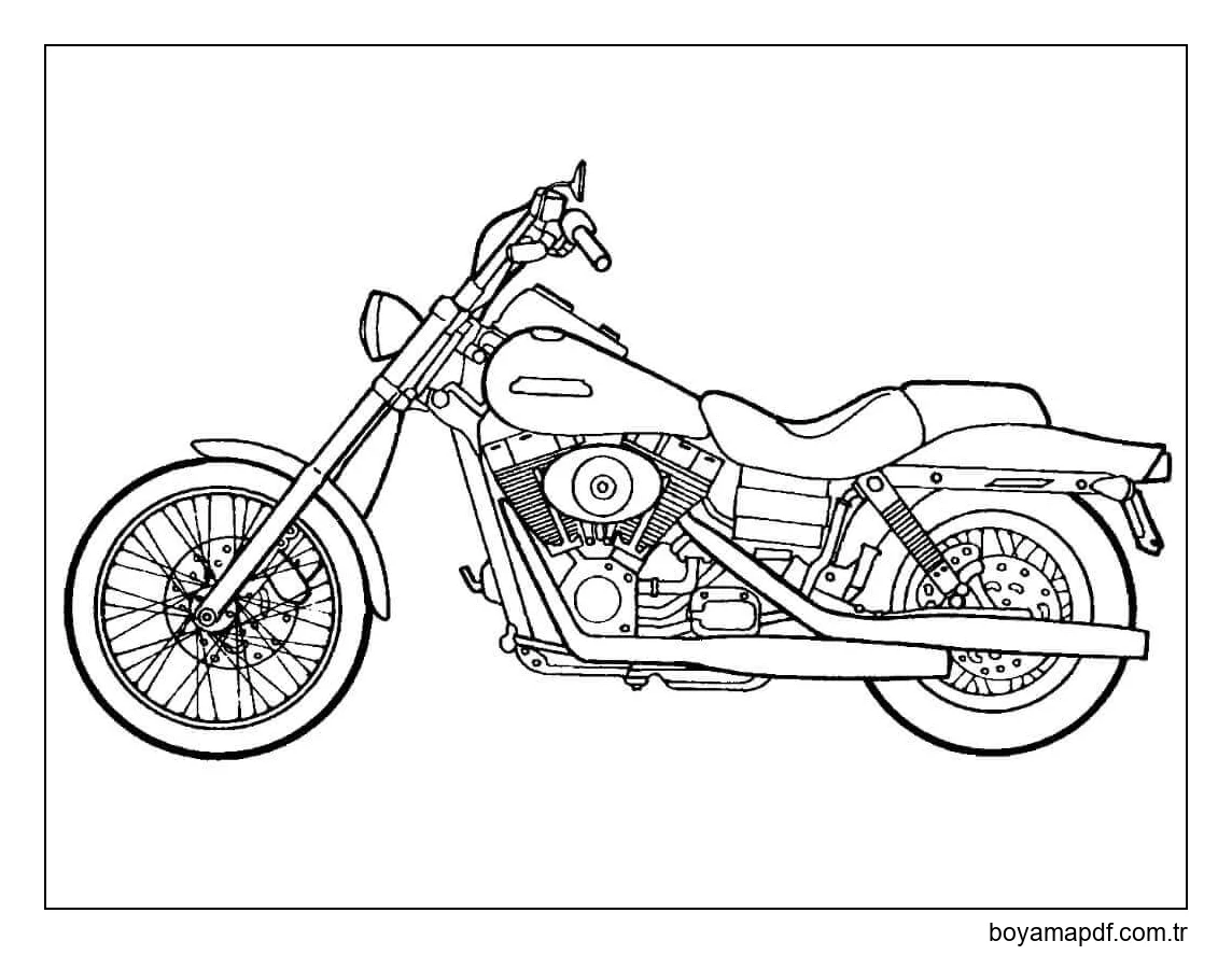 Motosiklet 2 Boyama Sayfası