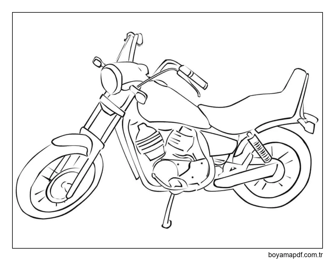 Motosiklet Boyama Sayfası