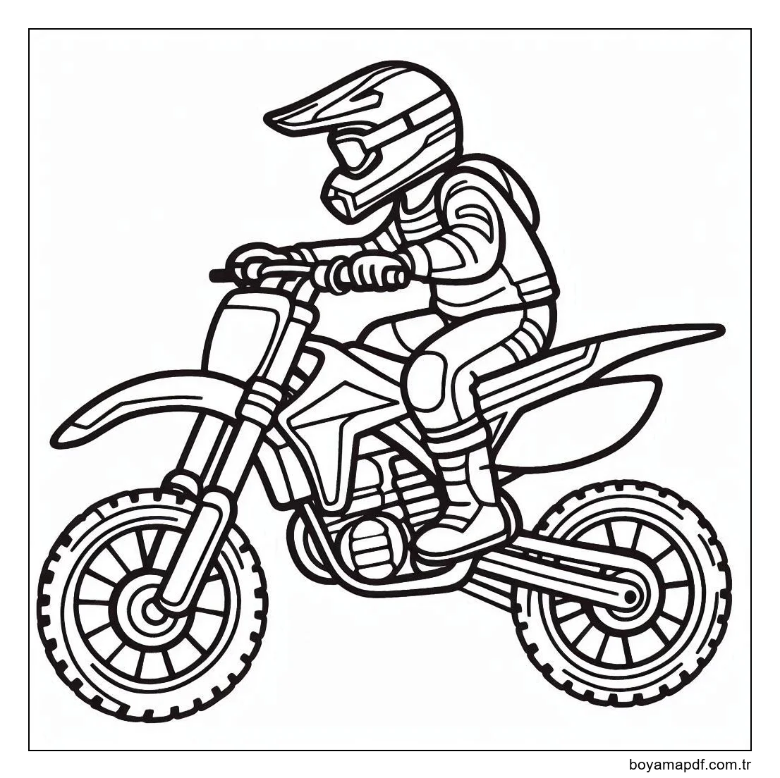 Motosiklet Ücretsiz kolay Temel Boyama Sayfası