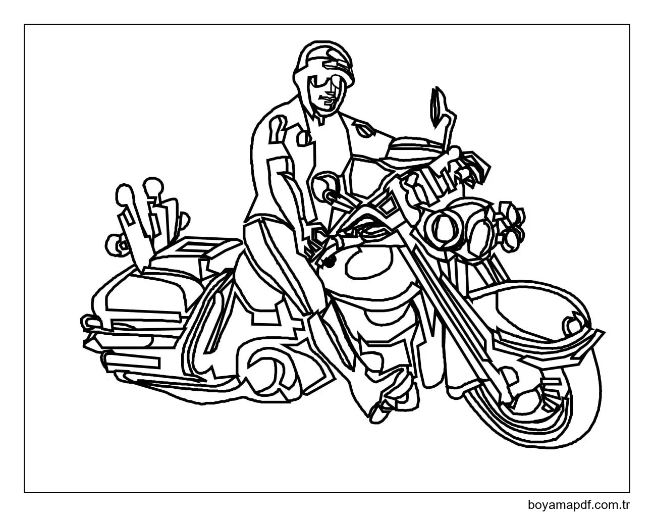 Motosikletli Bir Adam Boyama Sayfası